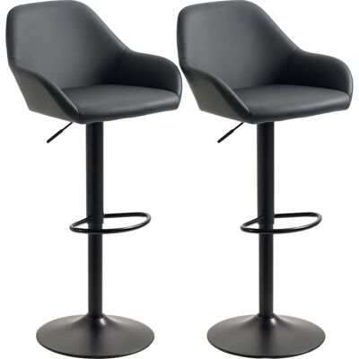 HOMCOM Adjustable Bar Stools Set of 2 - Swivel, Footrest, Black HOMCOM Adjustable Bar Stools Set of 2 - Swivel, Footrest, Black