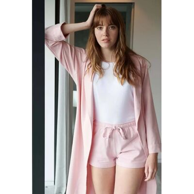 British Boxers Powder Pink Herringbone Sleep Shorts - Sleep Shorts British Boxers Powder Pink Herringbone Sleep Shorts - Sleep Shorts