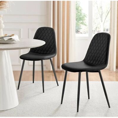 FurnitureboxUK Corona Black Faux Leather Dining Chair FurnitureboxUK Corona Black Faux Leather Dining Chair