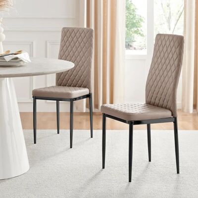 FurnitureboxUK - Milan - Beige - Soft Touch - Dining Chairs FurnitureboxUK - Milan - Beige - Soft Touch - Dining Chairs