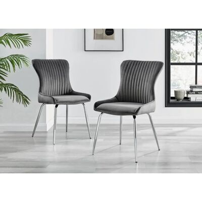 FurnitureboxUK Nora Deep Padded Velvet Dining Chairs - Dining Chairs FurnitureboxUK Nora Deep Padded Velvet Dining Chairs - Dining Chairs