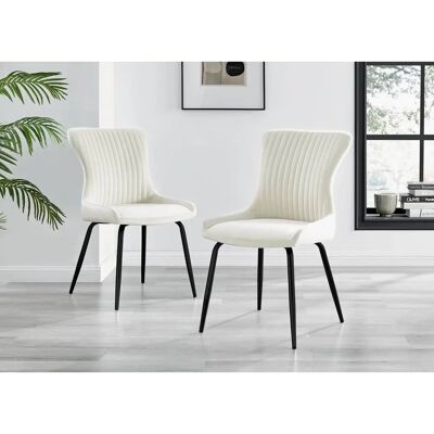 FurnitureboxUK - Nora - cream - black - Dining Chair FurnitureboxUK - Nora - cream - black - Dining Chair