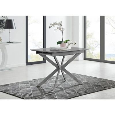 Furniturebox Uk Lira Grey High Gloss 100-140cm Rectangular Extendable Kitchen Dining Table Furniturebox Uk Lira Grey High Gloss 100-140cm Rectangular Extendable Kitchen Dining Table