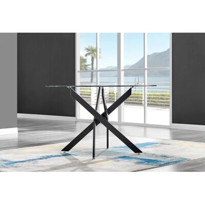 FurnitureboxUK Novara 120cm Round 6-Seater Glass & Metal Starburst Dining Table - Dining Table FurnitureboxUK Novara 120cm Round 6-Seater Glass & Metal Starburst Dining Table - Dining Table