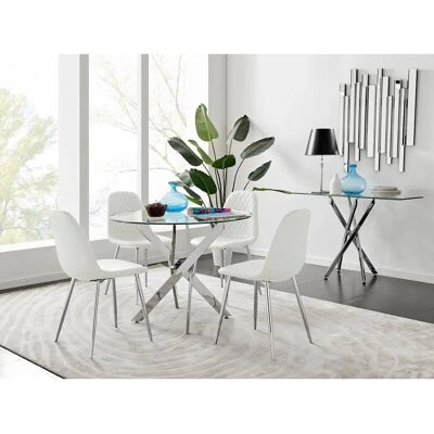 FurnitureboxUK - Novara - Clear Tempered Glass 100cm Round FurnitureboxUK - Novara - Clear Tempered Glass 100cm Round