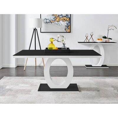 FurnitureboxUK Giovani 160cm 6-Seater Modern Rectangular High Gloss And Glass Dining Table black - Dining Table FurnitureboxUK Giovani 160cm 6-Seater Modern Rectangular High Gloss And Glass Dining Table black - Dining Table