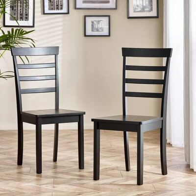 Furniturebox UK - Whitby - Black - Oak Seat - Dining Chair Furniturebox UK - Whitby - Black - Oak Seat - Dining Chair