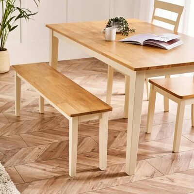 Furniturebox Uk Tenby Solid Wood Cream And Oak Large Dining Bench - Dining Bench Furniturebox Uk Tenby Solid Wood Cream And Oak Large Dining Bench - Dining Bench