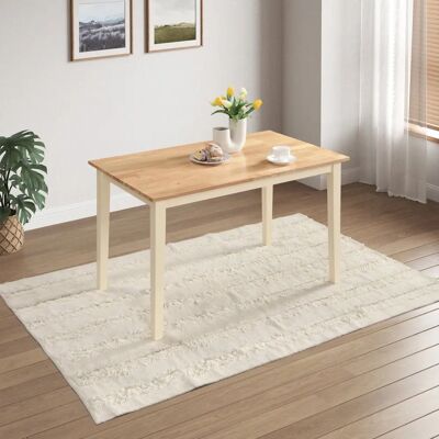 Furniturebox UK Salcombe Oak And Cream Small Wooden Dining Table - Dining Table Furniturebox UK Salcombe Oak And Cream Small Wooden Dining Table - Dining Table