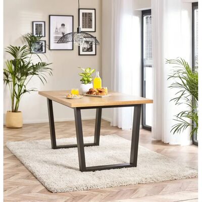Furniturebox Uk Cotswold Oak And Black Solid Wood Dining Table - Dining Table Furniturebox Uk Cotswold Oak And Black Solid Wood Dining Table - Dining Table