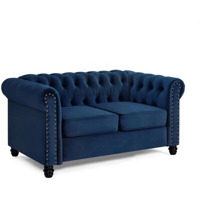 Home Details Chesterfield Velvet Fabric 2 Seater Sofa - Sofa Home Details Chesterfield Velvet Fabric 2 Seater Sofa - Sofa