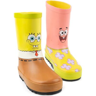SpongeBob SquarePants Unisex Kids Wellington Boots - Multicoloured - Rainproof SpongeBob SquarePants Unisex Kids Wellington Boots - Multicoloured - Rainproof