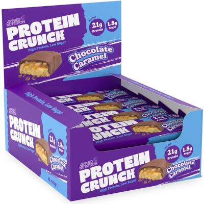 Applied Nutrition Barre de Protéines Croquante - Chocolat au Lait Caramel - 12 x 62g - Publicité Applied Nutrition Barre de Protéines Croquante - Chocolat au Lait Caramel - 12 x 62g - Publicité