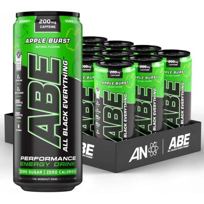 Applied Nutrition ABE Energy + Performance Boîtes - Pomme & Fleur de sureau - 12 x 330 ml - Publicité Applied Nutrition ABE Energy + Performance Boîtes - Pomme & Fleur de sureau - 12 x 330 ml - Publicité