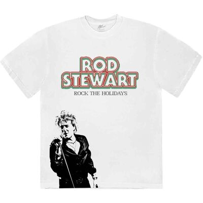 Rod Stewart Liten Vit Rock The Holidays T-shirt - T-shirt Rod Stewart Liten Vit Rock The Holidays T-shirt - T-shirt