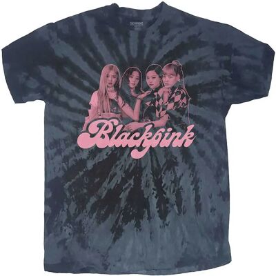 BlackPink Unisex T-Shirt Svart Dip-Dye - Band Foto Logotyp BlackPink Unisex T-Shirt Svart Dip-Dye - Band Foto Logotyp