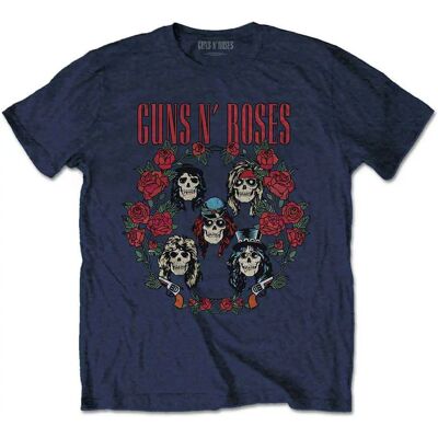 Guns N' Roses Skulls Wreath T-Shirt Blå Guns N' Roses Skulls Wreath T-Shirt Blå