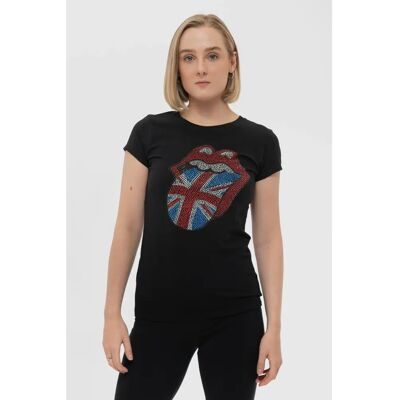 The Rolling Stones Diamante Union Jack Skinny Fit T Shirt - T-shirt The Rolling Stones Diamante Union Jack Skinny Fit T Shirt - T-shirt