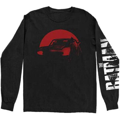 DC Comics Black Long Sleeve T-shirt - The Batman Red Car & Figure DC Comics Black Long Sleeve T-shirt - The Batman Red Car & Figure