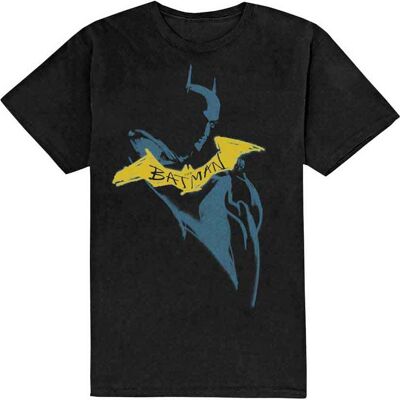 DC Comics The Batman Gula Skiss Svart T-shirt - T-shirt DC Comics The Batman Gula Skiss Svart T-shirt - T-shirt