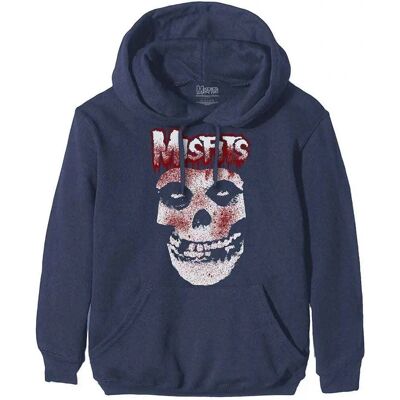 Misfits Blood Drip Skull Hoodie Blue L - Hoodie Misfits Blood Drip Skull Hoodie Blue L - Hoodie