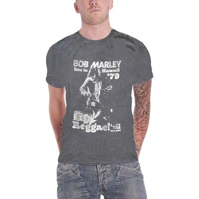 Bob Marley Mörkgrå Snow Wash T-shirt - Hawaii - Unisex - XXL Bob Marley Mörkgrå Snow Wash T-shirt - Hawaii - Unisex - XXL