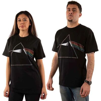 Pink Floyd Dark Side of the Moon Diamante T-Shirt - Unisex - Black Pink Floyd Dark Side of the Moon Diamante T-Shirt - Unisex - Black