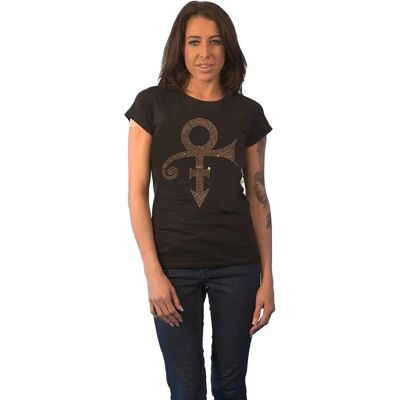 Prince Gold Symbol Diamante Skinny Fit T-Shirt - T-shirt Prince Gold Symbol Diamante Skinny Fit T-Shirt - T-shirt