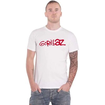 Gorillaz Modell Medium Vit Logotyp T-shirt Gorillaz Modell Medium Vit Logotyp T-shirt
