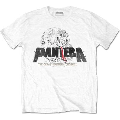 HeyRusty Pantera Weiß Unisex T-Shirt mit Schlangenlogo HeyRusty Pantera Weiß Unisex T-Shirt mit Schlangenlogo