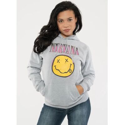 Nirvana Xerox Happy Face Grey Hoodie - Hoodies Nirvana Xerox Happy Face Grey Hoodie - Hoodies