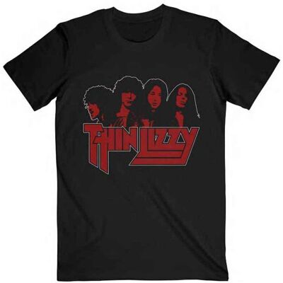 Thin Lizzy Svart Bandfoto Logo T-shirt - T-shirt Thin Lizzy Svart Bandfoto Logo T-shirt - T-shirt