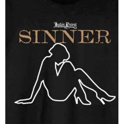 Judas Priest Sin After Sin Sinner Slogan Lady Black X-large - T-shirt Judas Priest Sin After Sin Sinner Slogan Lady Black X-large - T-shirt