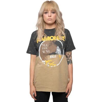 Ramones All The Way Dip-Dye Svart T-shirt - T-shirt Ramones All The Way Dip-Dye Svart T-shirt - T-shirt