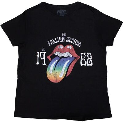 Dam T-shirt av The Rolling Stones - Sixty Rainbow Tongue '62 - T-shirt Dam T-shirt av The Rolling Stones - Sixty Rainbow Tongue '62 - T-shirt