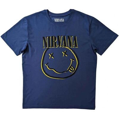 Nirvana Unisex Himmelblå Inverse Grunge Smile T-shirt Nirvana Unisex Himmelblå Inverse Grunge Smile T-shirt