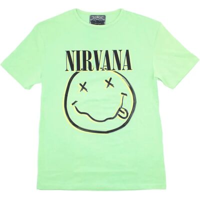 Nirvana Unisex Grön Smiley T-shirt - T-shirt Nirvana Unisex Grön Smiley T-shirt - T-shirt