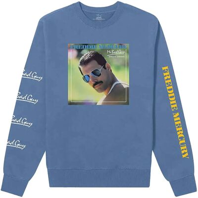 Freddie Mercury Mr Bad Guy XL Blue Unisex T-shirt - Long Sleeve Freddie Mercury Mr Bad Guy XL Blue Unisex T-shirt - Long Sleeve