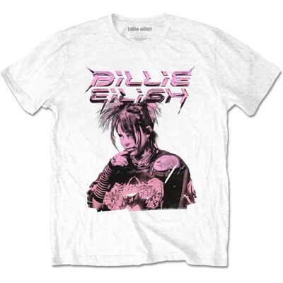 T-shirt Billie Eilish Illustration Violette - Unisexe, Blanc, Large T-shirt Billie Eilish Illustration Violette - Unisexe, Blanc, Large