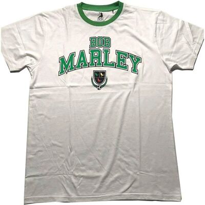 Bob Marley Vit Unisex Collegiate Crest Ringer T-shirt - T-shirt Bob Marley Vit Unisex Collegiate Crest Ringer T-shirt - T-shirt