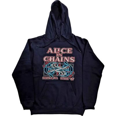 Alice In Chains Navy Blue Totem Fish Huvtröja - Hoodie Alice In Chains Navy Blue Totem Fish Huvtröja - Hoodie
