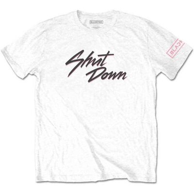 Blackpink Modell: Shut Down Vit T-shirt - Casual Kläder Blackpink Modell: Shut Down Vit T-shirt - Casual Kläder
