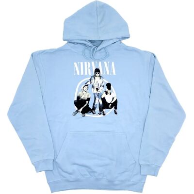 Nirvana Unisex Light Blue Trapper Hat Hoodie - Hoodie Nirvana Unisex Light Blue Trapper Hat Hoodie - Hoodie
