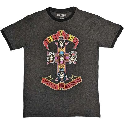 Guns N' Roses Appetite for Destruction Ringer T-Shirt Charcoal Guns N' Roses Appetite for Destruction Ringer T-Shirt Charcoal