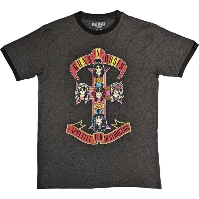 Guns N' Roses Appetite for Destruction Mörkgrå Ringer T-Shirt Guns N' Roses Appetite for Destruction Mörkgrå Ringer T-Shirt