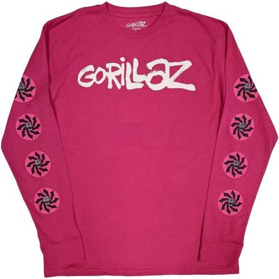 Gorillaz Pazuzu Long Sleeve T-shirt - Unisex, Pink, S Gorillaz Pazuzu Long Sleeve T-shirt - Unisex, Pink, S