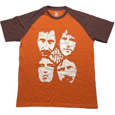 HeyRusty The Who Unisex Raglan T-shirt - Faces Brun/orange - T-shirt HeyRusty The Who Unisex Raglan T-shirt - Faces Brun/orange - T-shirt