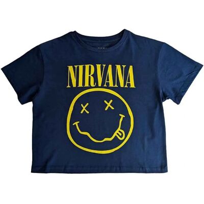 Nirvana Blue Crop Top - Short Sleeves - Crew Neck - Crop Top Nirvana Blue Crop Top - Short Sleeves - Crew Neck - Crop Top