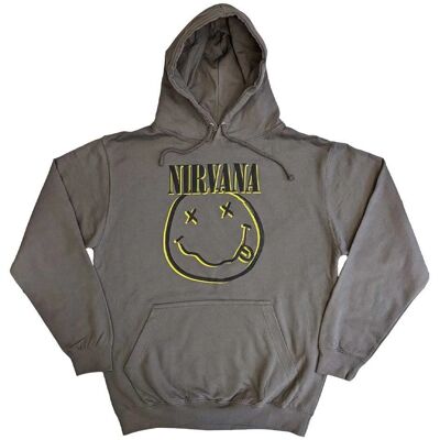 Nirvana Inverse Grunge Smile Hoodie Charcoal Grey - Hoodie Nirvana Inverse Grunge Smile Hoodie Charcoal Grey - Hoodie