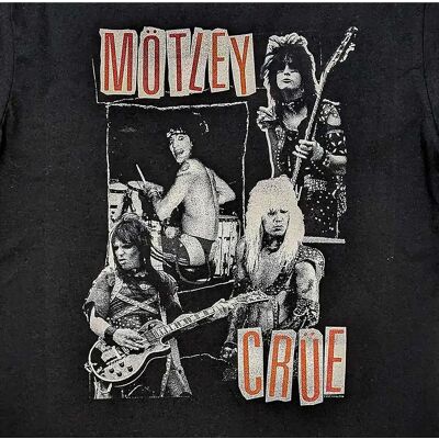 Motley Crue XXL Svart Vintage Punk Collage T-Shirt Motley Crue XXL Svart Vintage Punk Collage T-Shirt